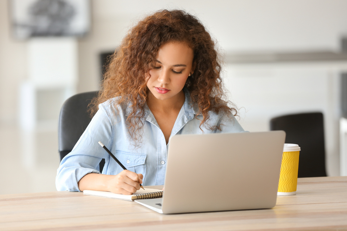 Young African-American Student Preparing for Exam